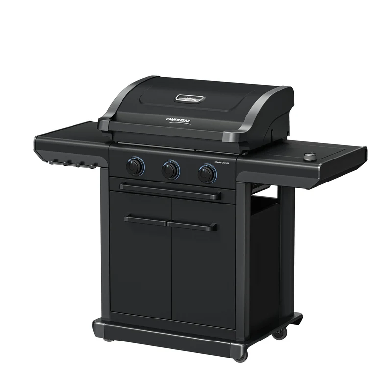 Campingaz 3 Series Onyx S Gasgrill | 3 Blue Flame Edelstahlbrenner | Seitenkocher