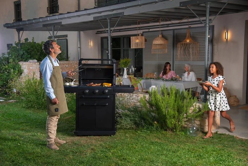 Campingaz 3 Series Onyx S Gasgrill | 3 Blue Flame Edelstahlbrenner | Seitenkocher