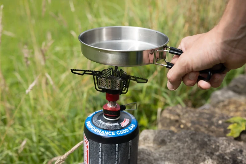 Campingaz Trekking-Geschirrset aus Edelstahl | 1 Topf mit Deckel & Pfanne