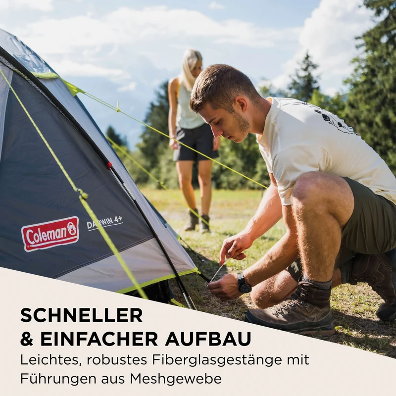 Coleman Darwin 4 Plus | leichtes Kuppelzelt mit Vorraum | 4 Personen