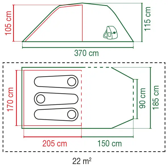 Coleman Cortes 3 Tunnelzelt mit Vorraum | 3 Personen