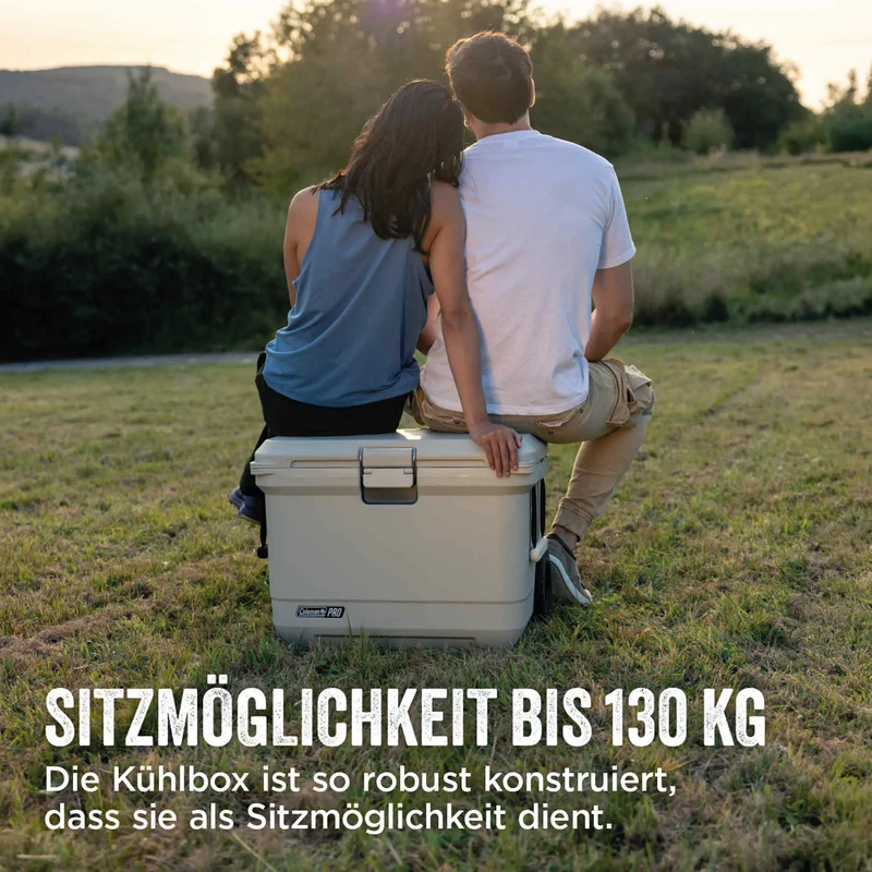 Coleman PRO 55QT Wheeled | 52 Liter Kühlbox mit Rollen | 5 Tage Kühlung