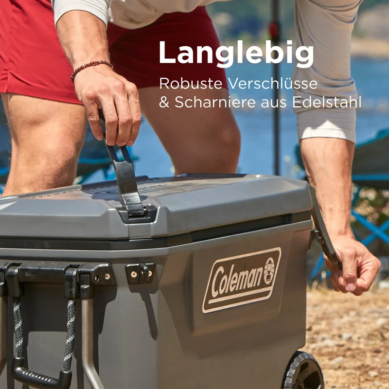 Coleman Convoy 65QT Wheeled | 66 Liter Kühlbox mit Rollen | 5 Tage Kühlung