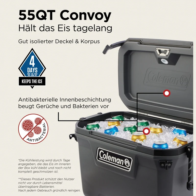 Coleman Convoy 55QT | 53 Liter Kühlbox | bis zu 4 Tage Kühlung