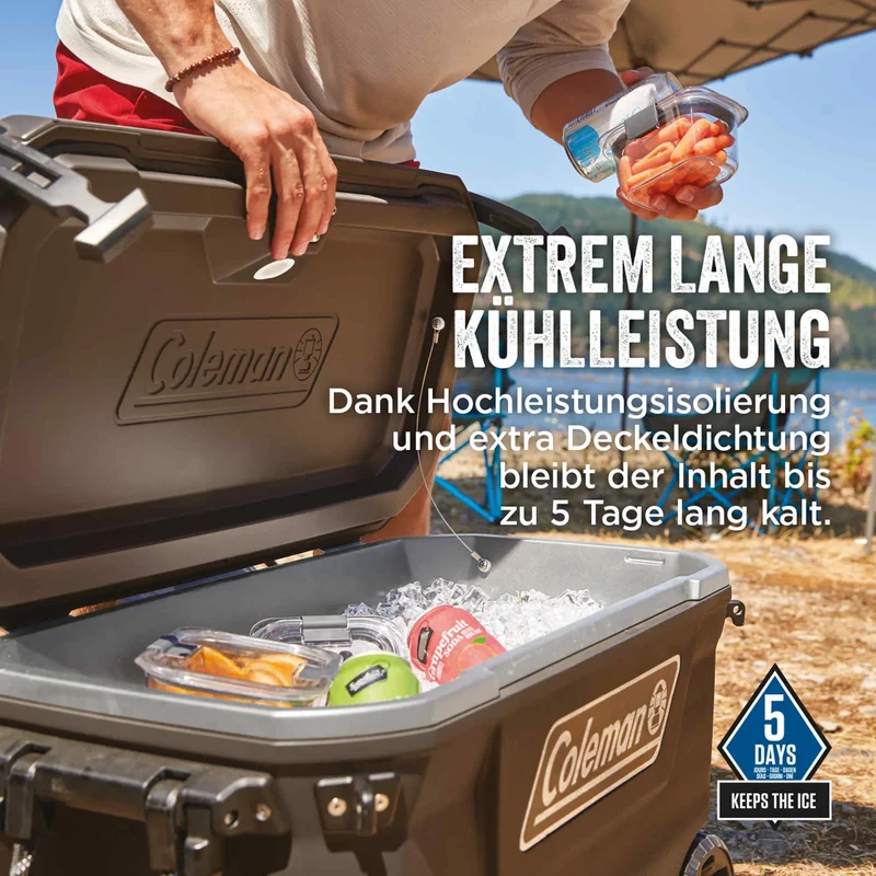 Coleman Convoy 100QT Wheeled | 97 Liter Kühlbox mit Rollen | 5 Tage Kühlung