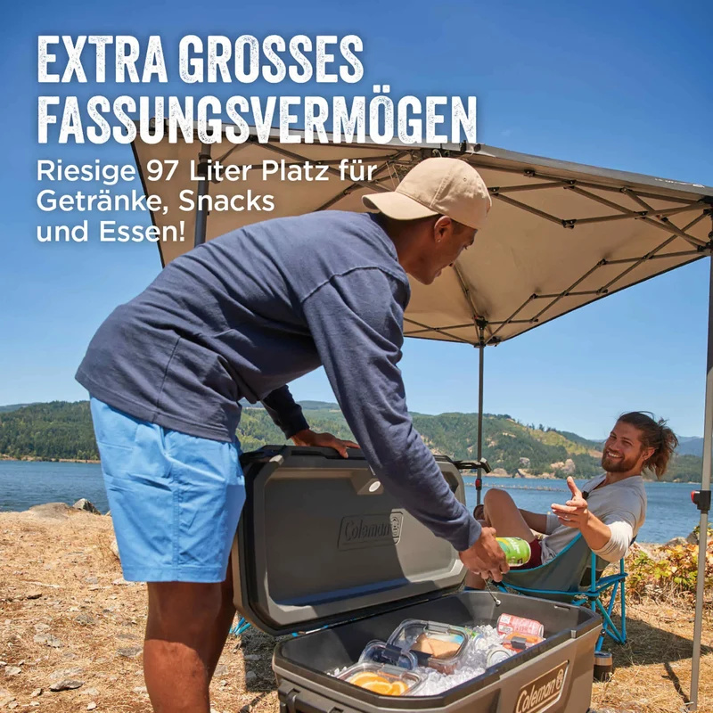 Coleman Convoy 100QT Wheeled | 97 Liter Kühlbox mit Rollen | 5 Tage Kühlung