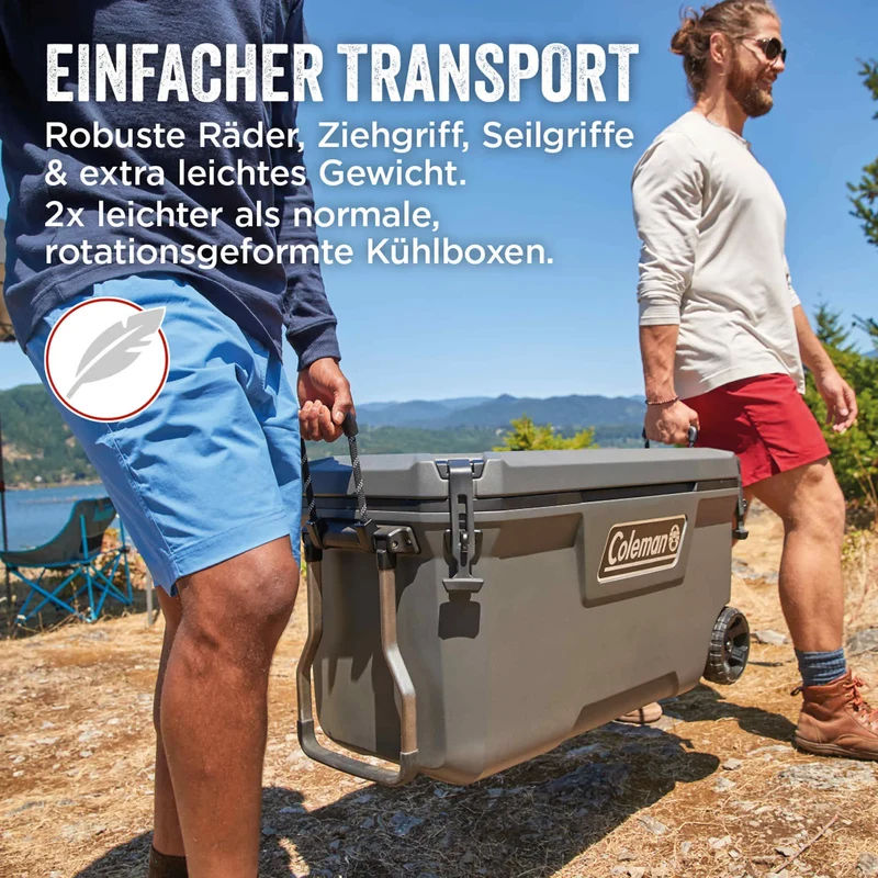 Coleman Convoy 100QT Wheeled | 97 Liter Kühlbox mit Rollen | 5 Tage Kühlung