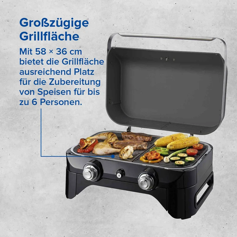Campingaz Attitude 2100 LX Gas-Tischgrill | 2 x Blue Flame Edelstahlbrenner
