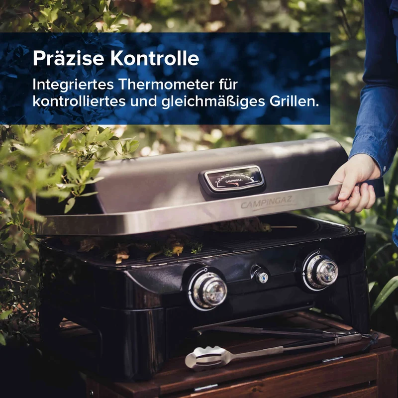 Campingaz Attitude 2100 LX Gas-Tischgrill | 2 x Blue Flame Edelstahlbrenner