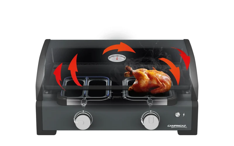 Campingaz Onyx 2 Plancha-Gasgrill | Heiße Grillplatte | 2 Brenner