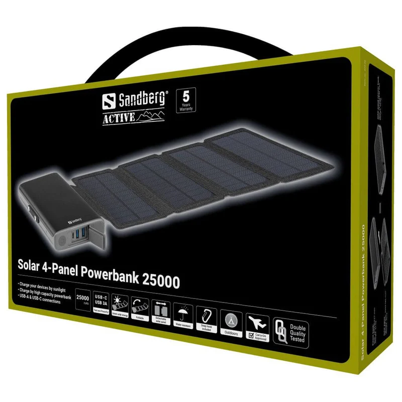 Solar 4-panel Powerbank 25000