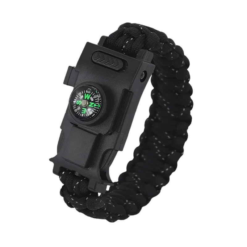 Alfa Survival paracord armband met kompas en LED licht
