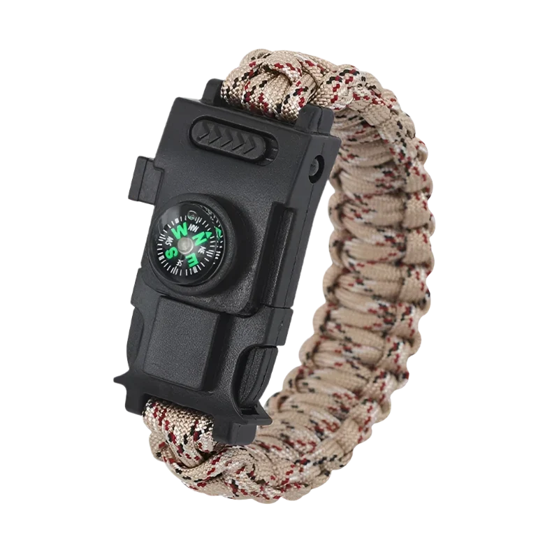 Alfa Survival paracord armband met kompas en LED licht