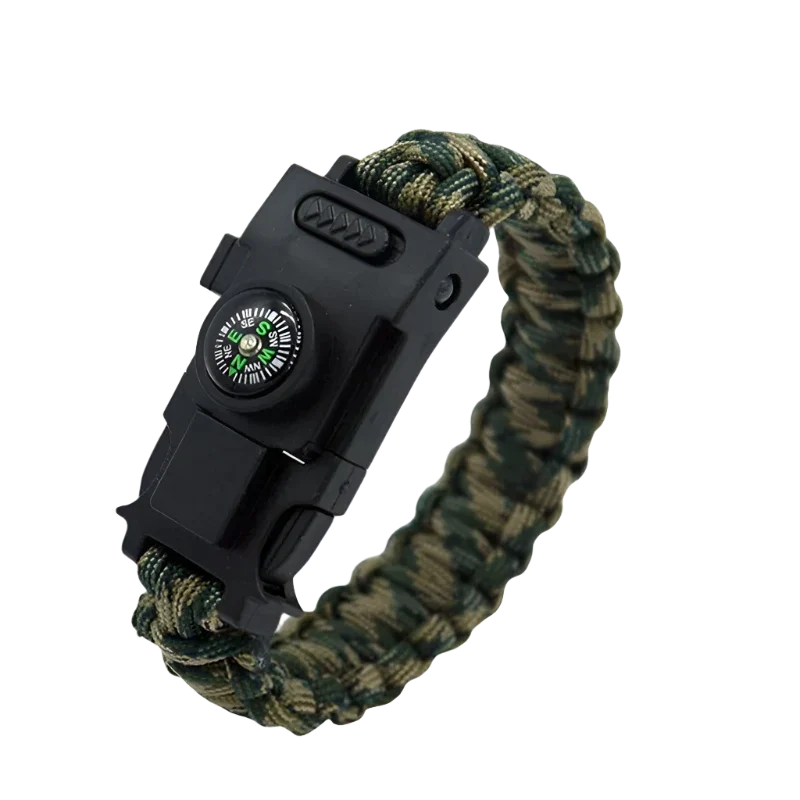 Alfa Survival paracord armband met kompas en LED licht