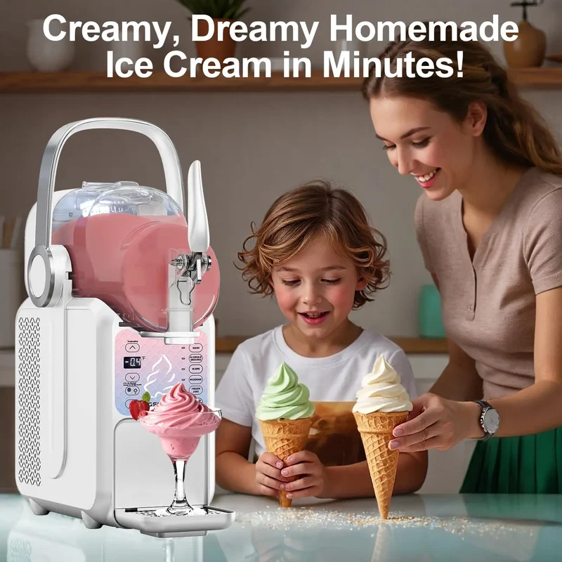 2-in-1 Eismaschine & Slush-Eis mit Griff, 3 l | Präzise Kühlung & Schnellgefriergerät