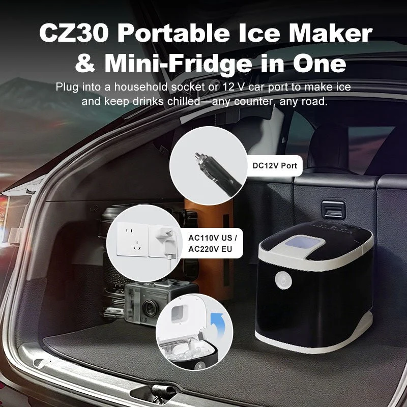 Tragbarer Eisbereiter für Auto und Zuhause, 22 Pfund/Tag | Kompakt und DC/AC | GSEICE