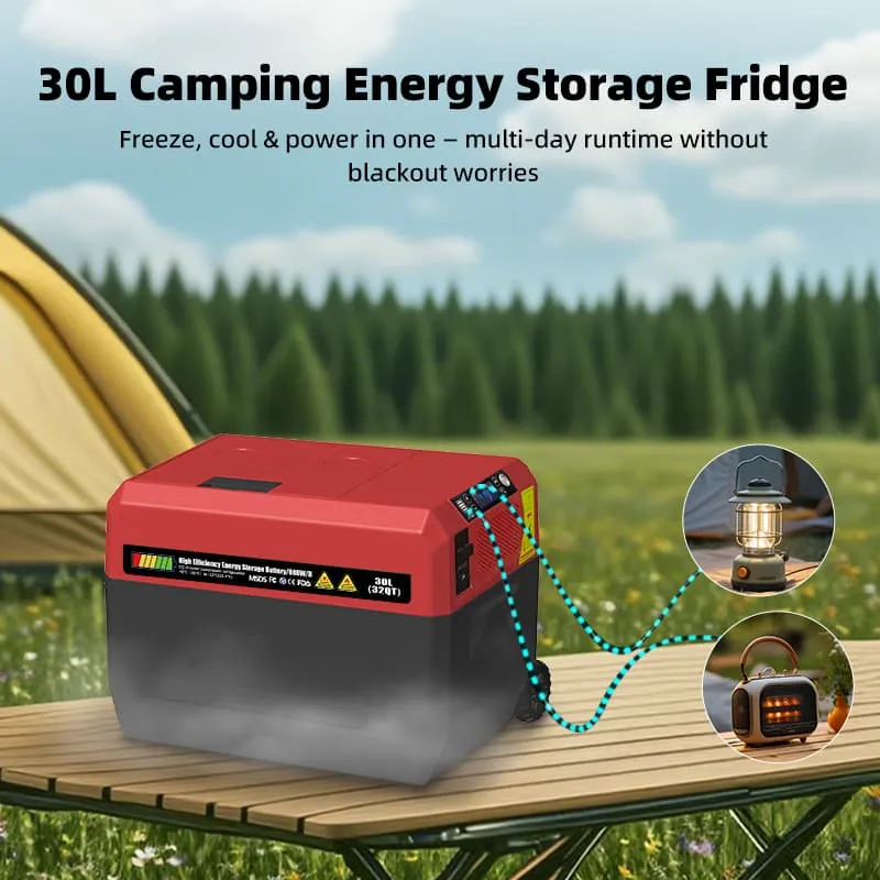 GSEICE 30-Liter-Campingkühlschrank mit Energiespeicher | USB-/Typ-C-Stromausgang