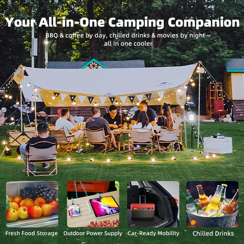 GSEICE 30-Liter-Campingkühlschrank mit Energiespeicher | USB-/Typ-C-Stromausgang