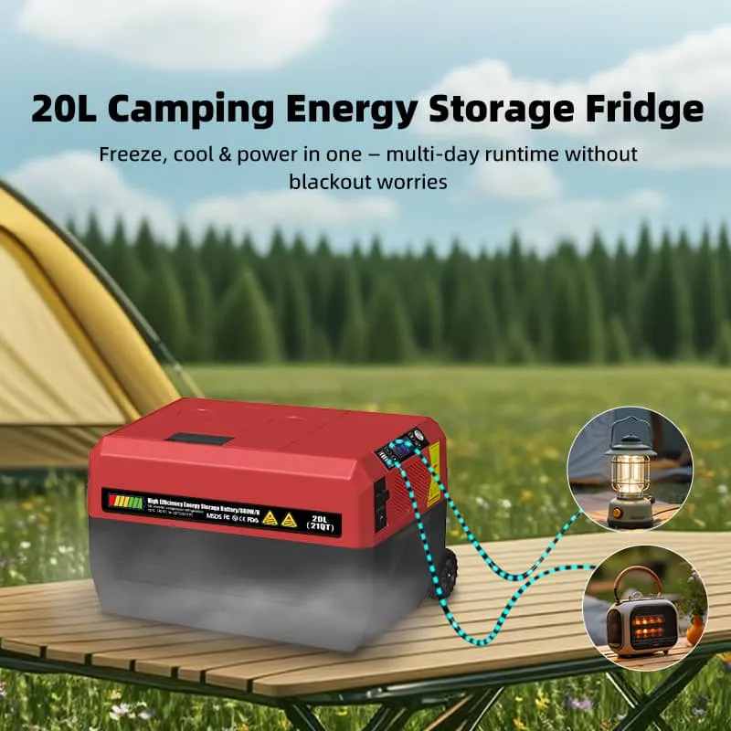 GSEICE 20-Liter-Campingkühlschrank mit Energiespeicher | USB-/Typ-C-Stromausgang