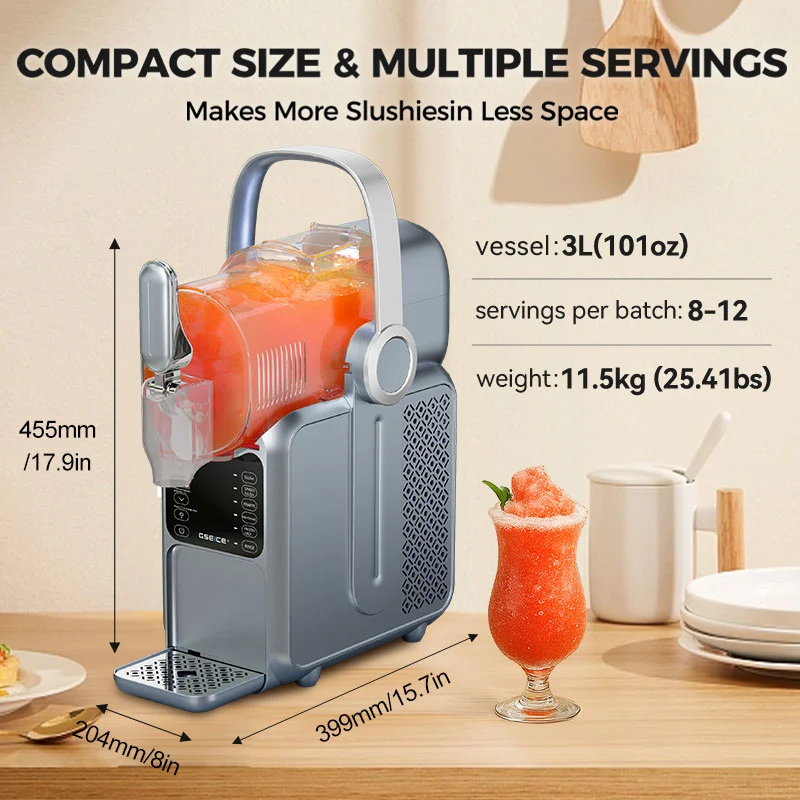 Slushy-Maker für zu Hause mit Griff, 3 l | Maschine für präzises Kühlen und Schnellgefrieren von Getränken | GSEICE