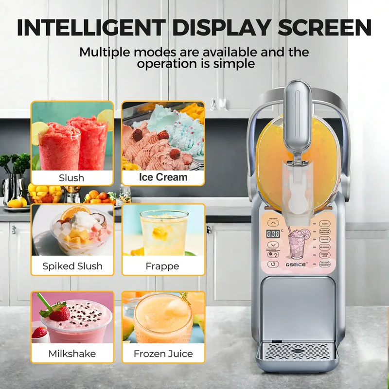 Slushy-Maker für zu Hause mit Griff, 3 l | Maschine für präzises Kühlen und Schnellgefrieren von Getränken | GSEICE