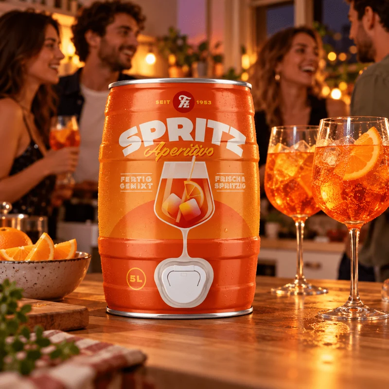 Aperitivo Spritz Festival Set 5 l mit Fasshalterung & Orangenscheiben