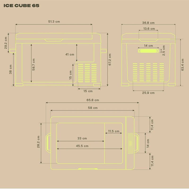 ICECUBE 65 Kompressor-Kühlbox, 12/24/230V