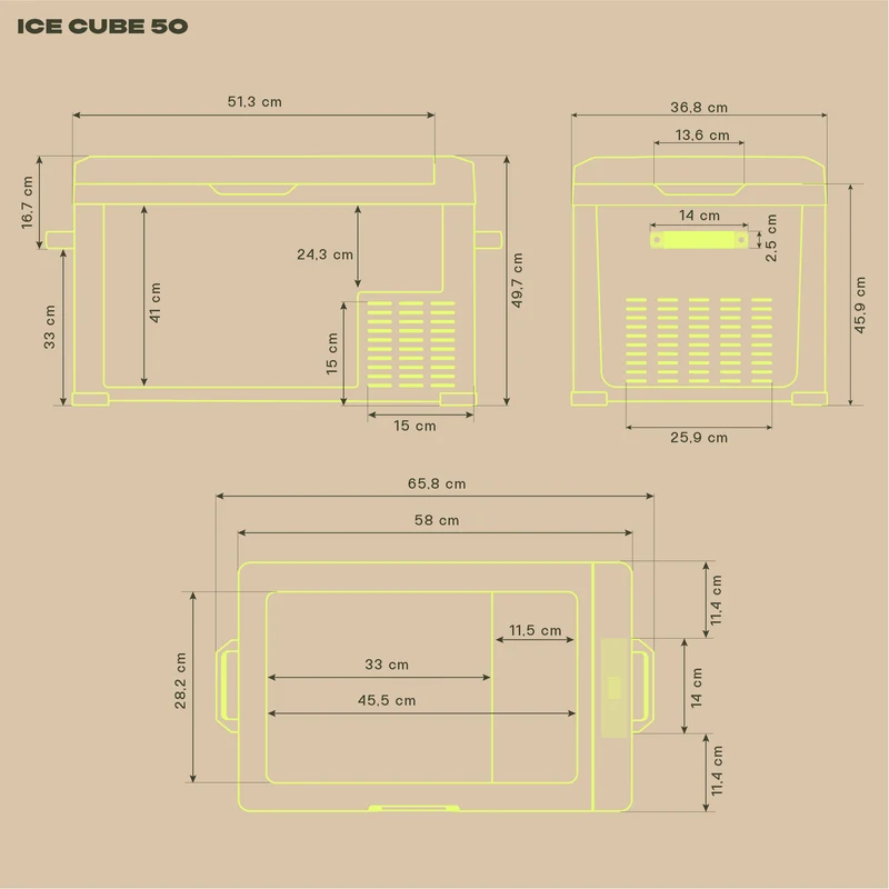 ICECUBE 50 Kompressor-Kühlbox, 12/24/230V