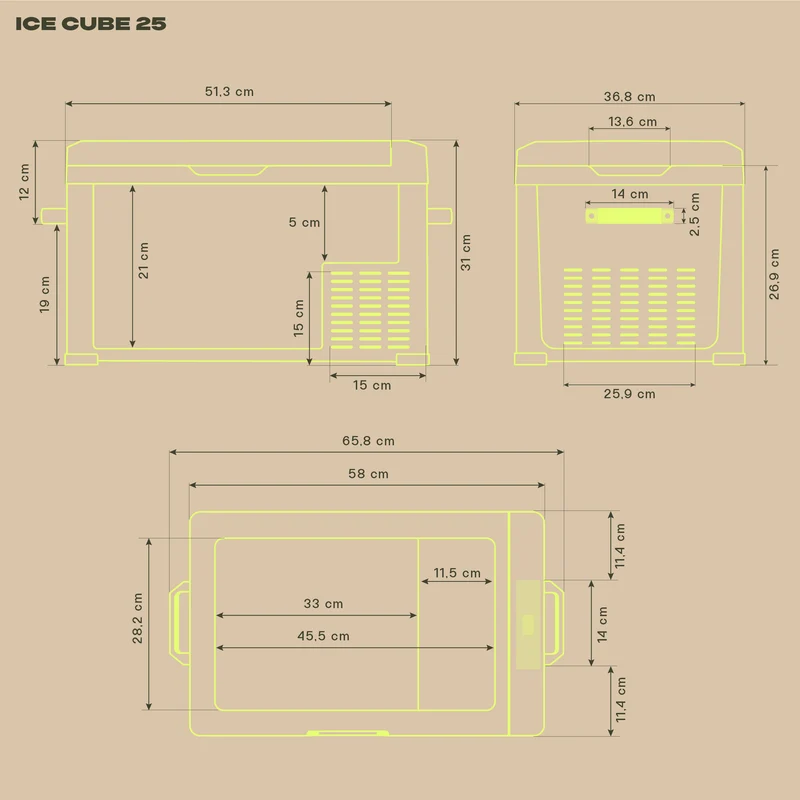 ICECUBE 25 Kompressor-Kühlbox, 12/24/230V