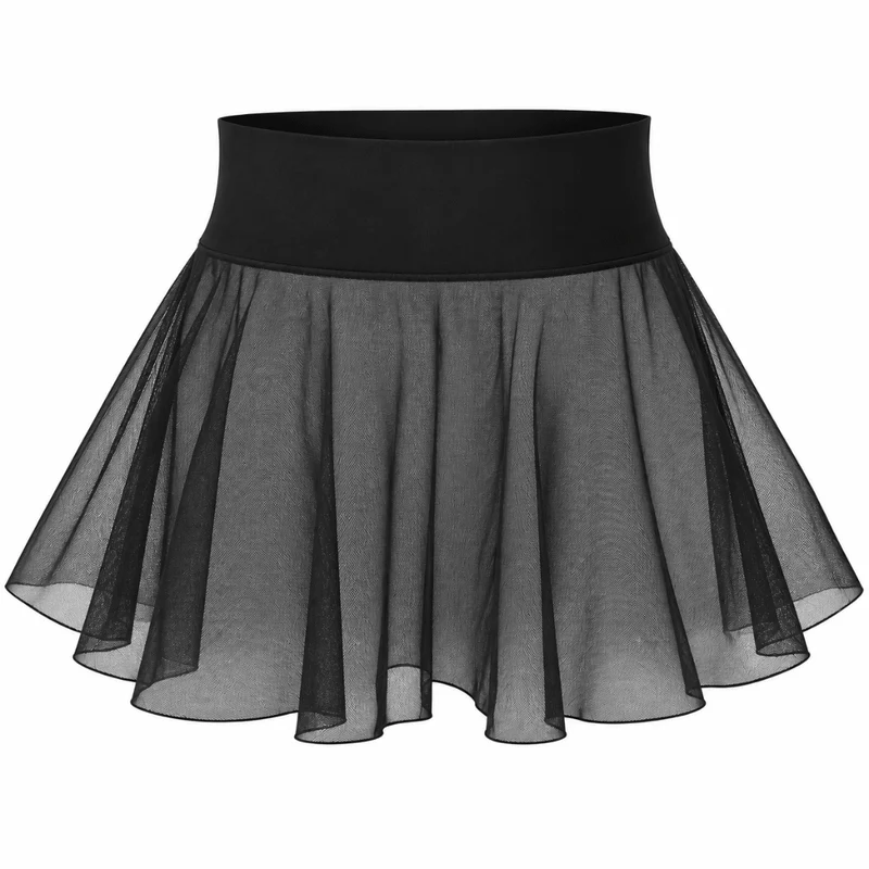 Mesh Minirock High Waist Schwarz