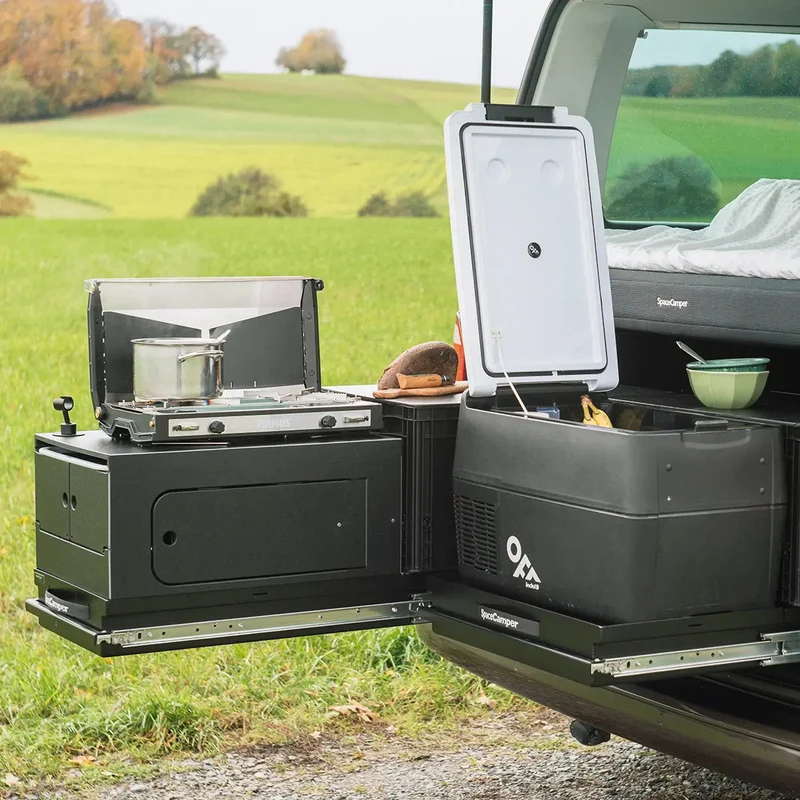 SpaceSlide Heckauszug/Lastenauszug für VW T5 / T6 / T6.1 Multivan & Beach von SpaceCamper Modular