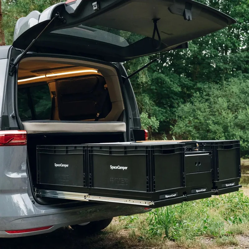 SpaceSlide Heckauszug/Lastenauszug für VW T7 von SpaceCamper Modular