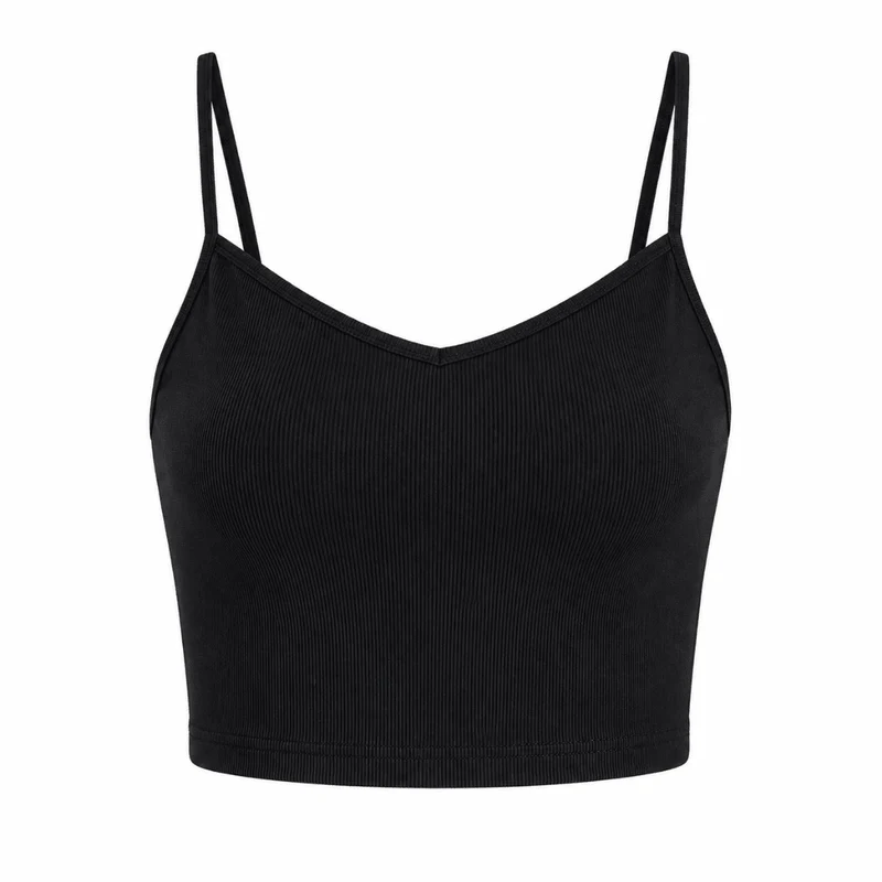 Mesh Crop Top Set Schwarz 2-teilig
