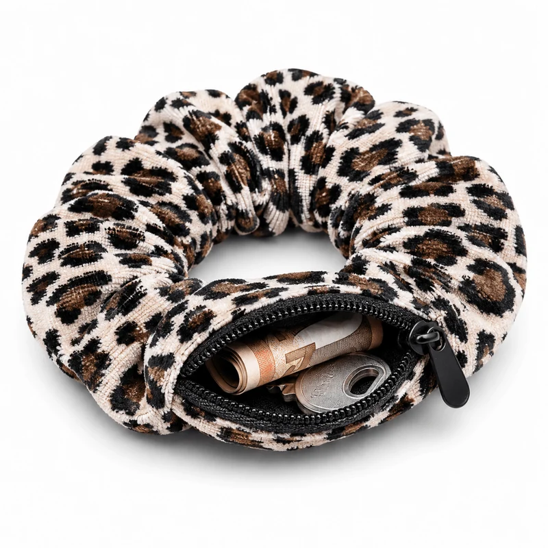 Scrunchie Animal Print mit Geheimfach