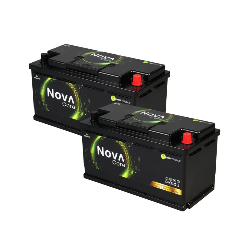 2 × Wattstunde Nova Core 150 Ah Lithiumbatterie – mit Bluetooth / BMS / Heizung & Einbau