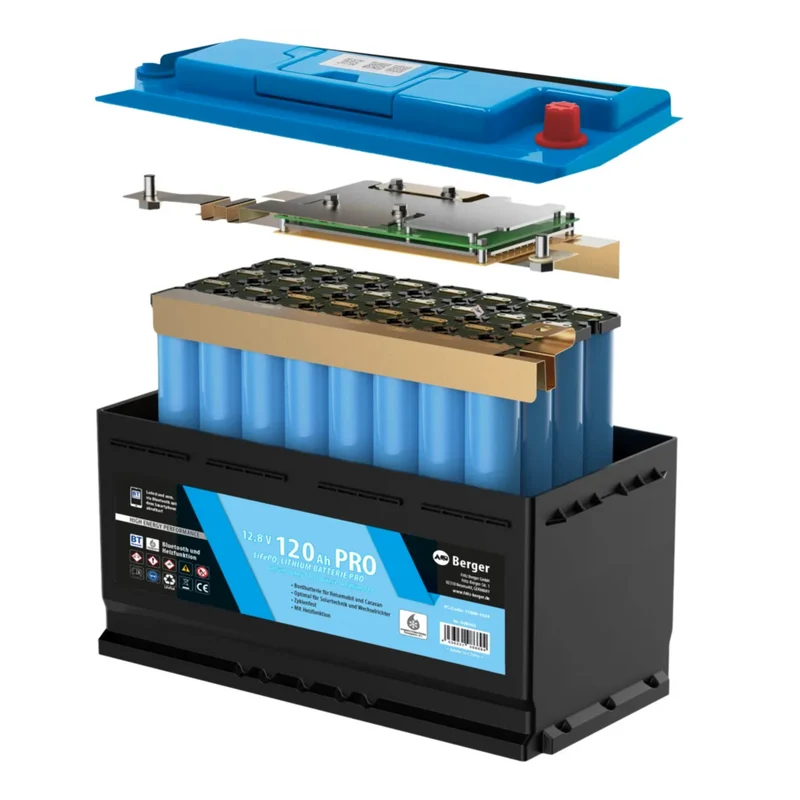 Lithiumbatterie 120Ah mit Bluetooth/BMS/Heizung + Einbau