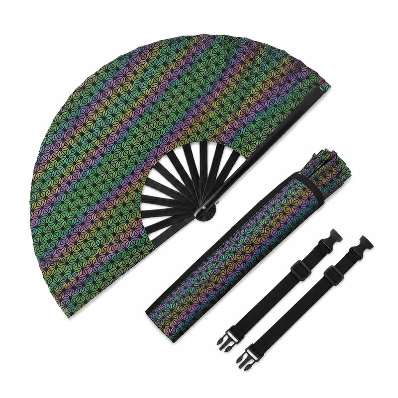 Großer Fächer 64cm Reflective Pattern mit Tasche