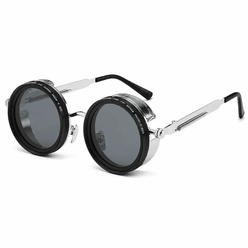Steampunk ND Sonnenbrille Silber – Verstellbare Sonnenbrille UV400