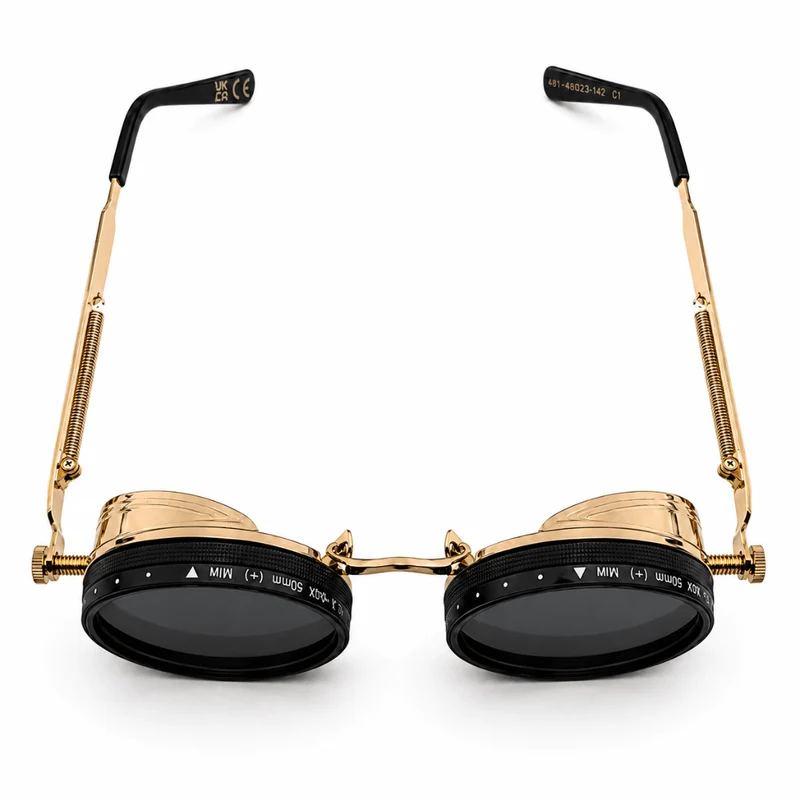 Steampunk ND Sonnenbrille Gold – Verstellbare Sonnenbrille UV400