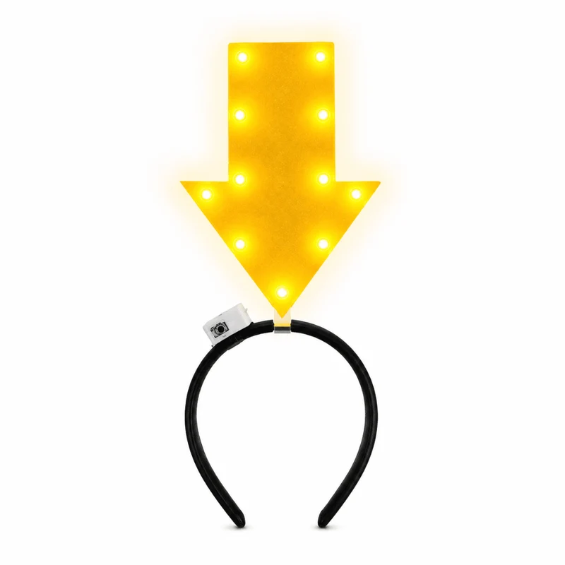 LED Haarreif Gelber Pfeil – Leuchtendes Festival Accessoire