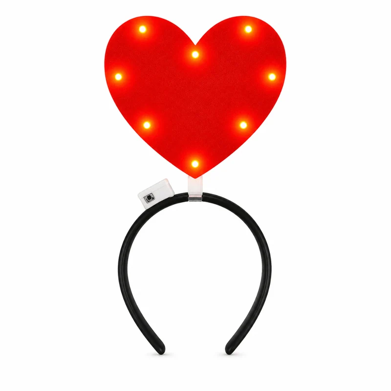 LED Herz Haarreif Rot – Leuchtendes Festival Accessoire