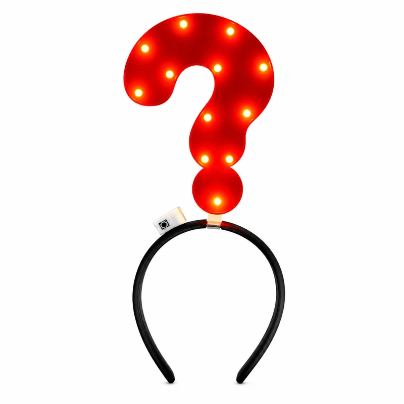 LED Fragezeichen Haarreif Rot – Leuchtendes Festival Accessoire