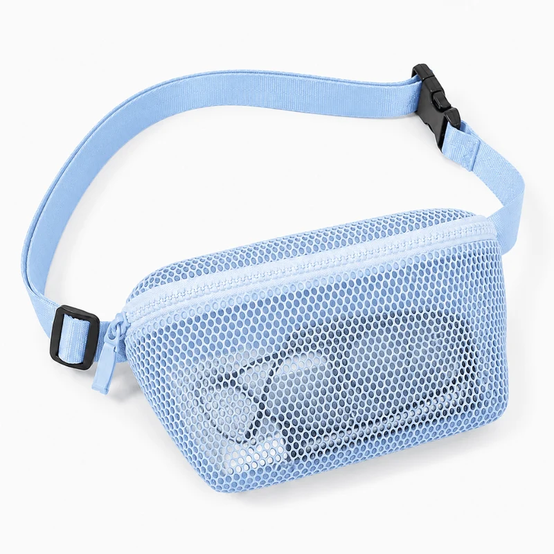 Bauchtasche Netz Transparent Look Hellblau