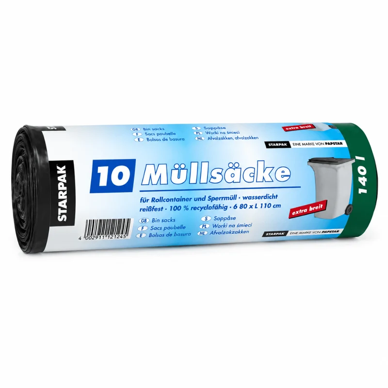10 Müllsäcke 140 Liter Schwarz