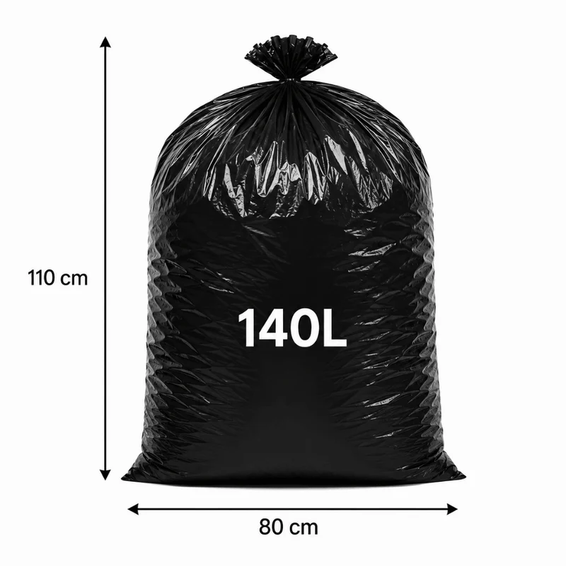 10 Müllsäcke 140 Liter Schwarz