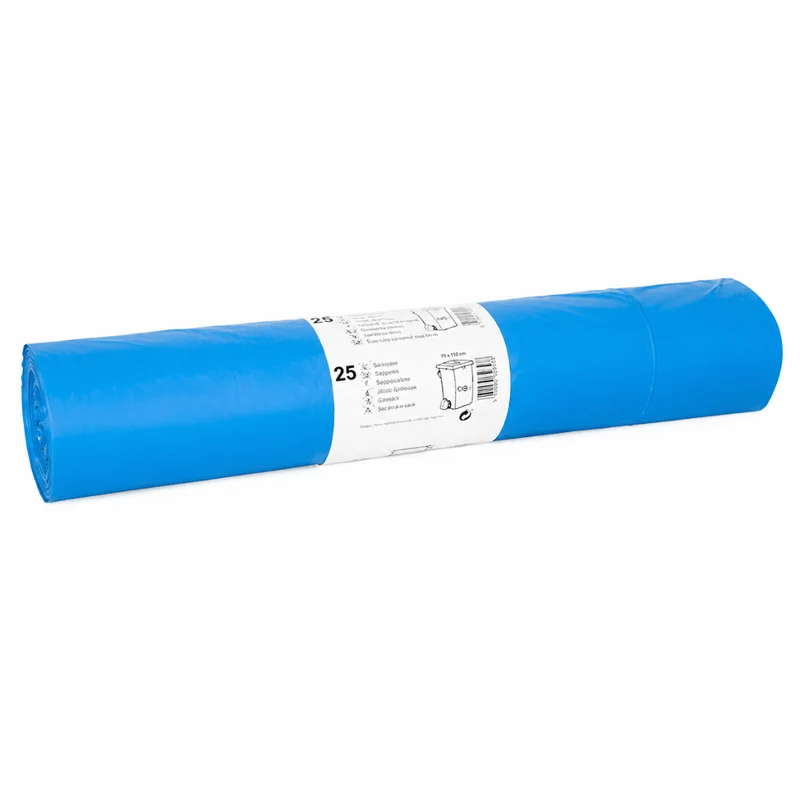 25 Müllsäcke 120 Liter Blau – Reißfest 28 my LDPE