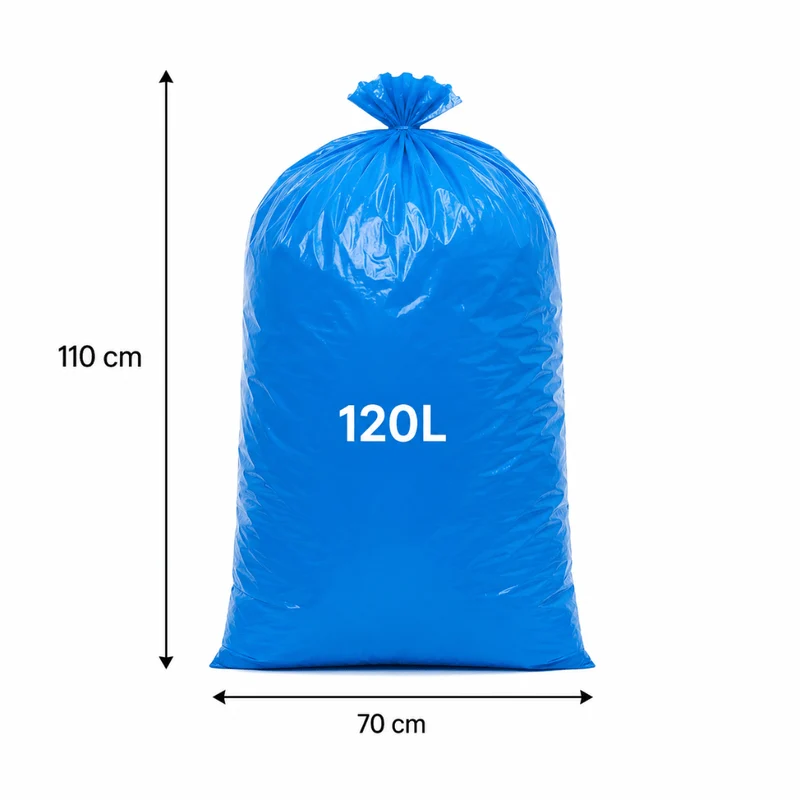 25 Müllsäcke 120 Liter Blau – Reißfest 28 my LDPE