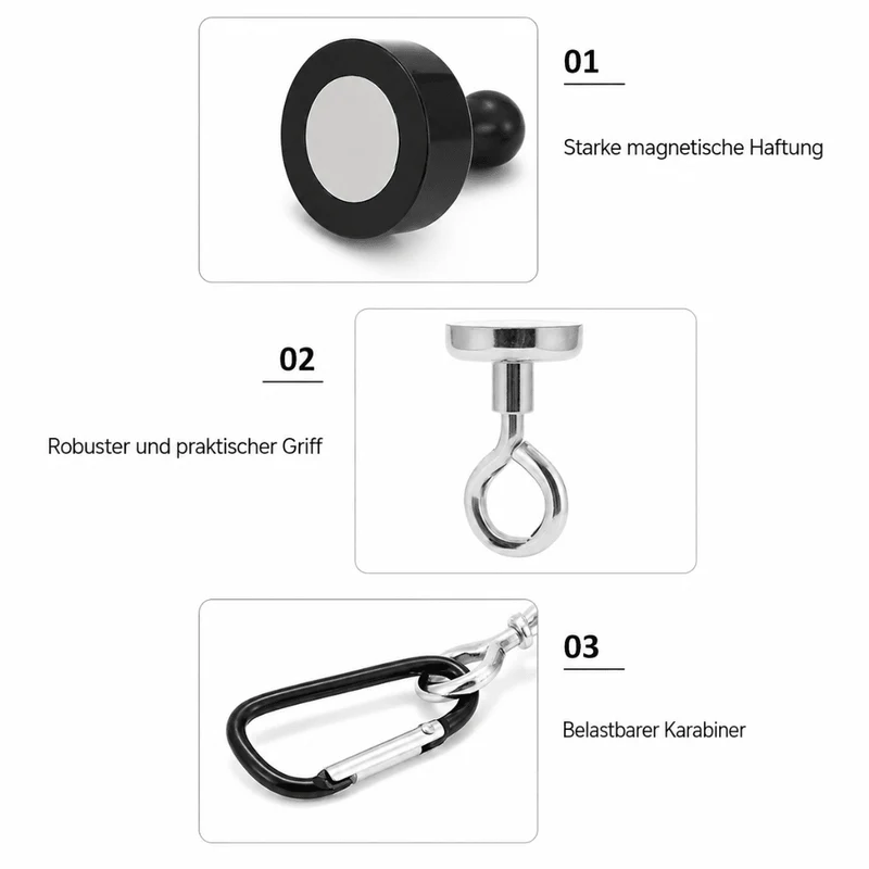 Magnetischer Campinghaken mit Karabiner