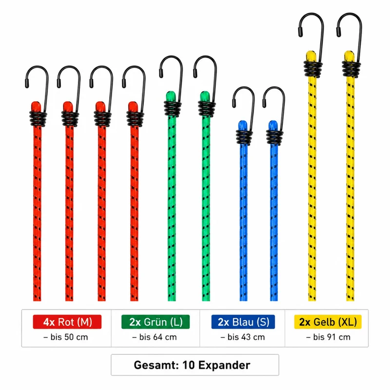 10x Expander mit Haken