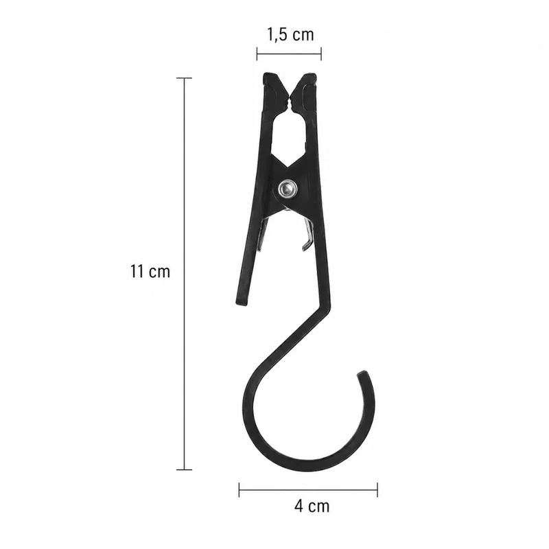 Zeltclip Haken Schwarz 11 cm